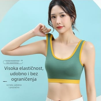 Jednodijelno donje rublje s fiksnim košaricama bez čeličnog prstena, sportsko donje rublje s širokim naramenicama i omotanim gornjim dijelom za prsa