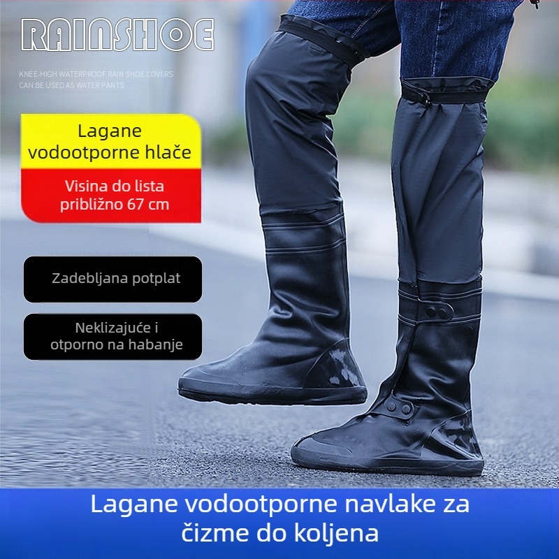 Neklizajuće zadebljane, otporne na habanje, navlake za kišne cipele preko koljena, vodootporne muške i ženske vodene hlače za jahanje, kišne hlače iz jednog dijela, dostava preko granice