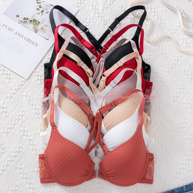 Europski i američki Temu grudnjak za veće grudi s žicom, kopčom sprijeda, boljom potporom, dizajnom s križnim leđima, otvorenim leđima, poboljšava izgled grudi