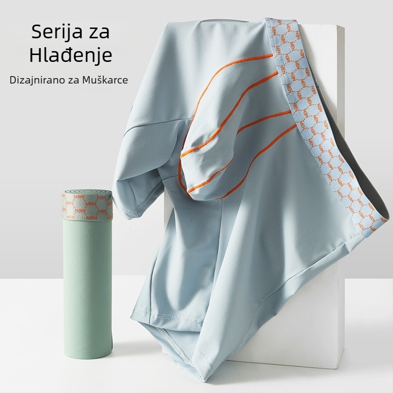 Amazon Muške petotočkaste bokserice, gaćice kontrastne boje, ledeno svilene, srednjeg struka, prozračne, muške, protiv habanja, plus size