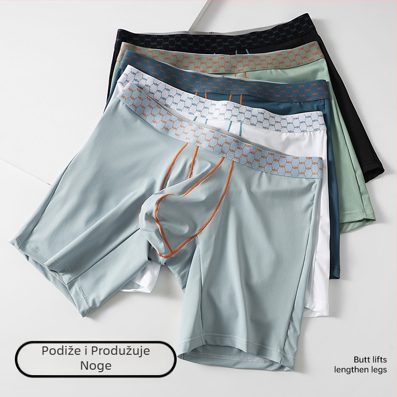 Amazon Muške petotočkaste bokserice, gaćice kontrastne boje, ledeno svilene, srednjeg struka, prozračne, muške, protiv habanja, plus size