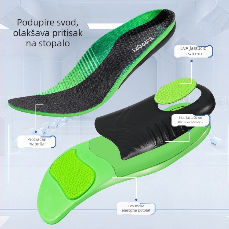 Sportski uložak za potporu luka, korektivni uložak, unisex sportski uložak za apsorpciju udaraca, valgus stopala, veleprodaja uložaka