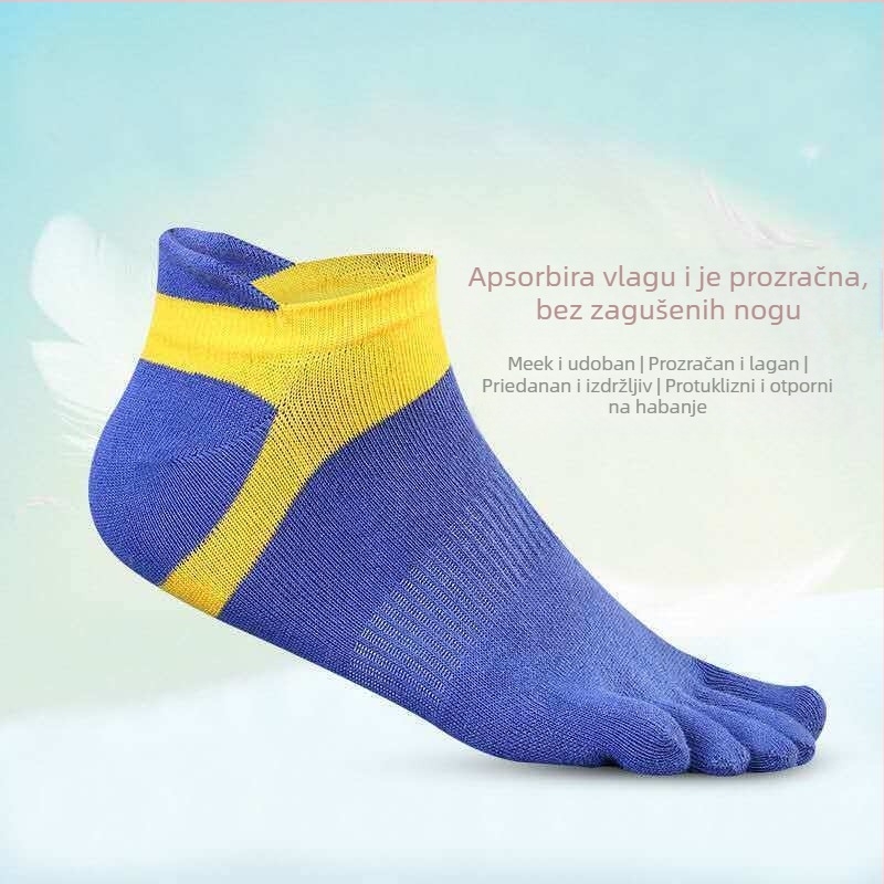 Muške ljetne tanke kratke čarape za brod, prozračne pamučne čarape koje upijaju znoj, zaštita od korijenja, sportovi na otvorenom, neklizajuće čarape s razdvojenim prstima