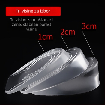 Proizvođač Veleprodaja Unisex prozirnih, amortizirajućih, neklizajućih, mekih, perivih silikonskih uložaka s petom pola veličine, koji povećavaju visinu i udobne