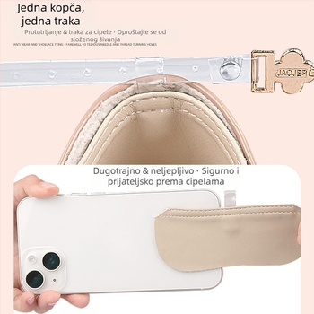 Čizme na visoku petu s četiri lista i tratinčicom, vezicama s jednom riječi, podesivim vezicama bez ugradnje, nevidljivim remenom za pričvršćivanje koji sprječava pad pete