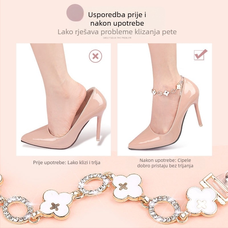 Čizme na visoku petu s četiri lista i tratinčicom, vezicama s jednom riječi, podesivim vezicama bez ugradnje, nevidljivim remenom za pričvršćivanje koji sprječava pad pete