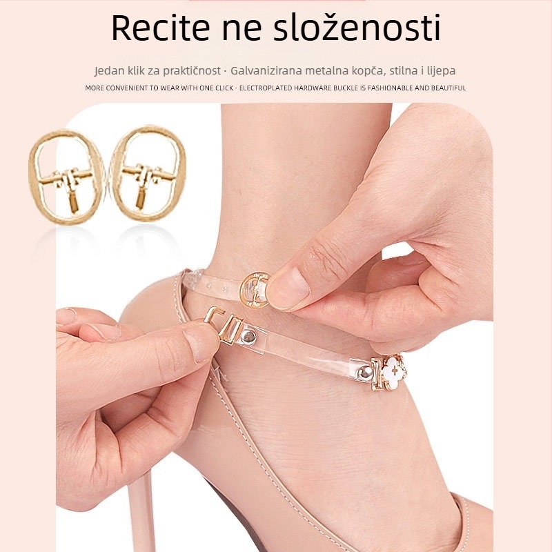 Čizme na visoku petu s četiri lista i tratinčicom, vezicama s jednom riječi, podesivim vezicama bez ugradnje, nevidljivim remenom za pričvršćivanje koji sprječava pad pete