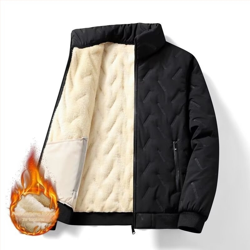 Jesenski i zimski reljefni pamučni prsluk za muškarce, jesenska i zimska modna odjeća, topli podstavljeni prsluk, prsluk, baršunasti kaput na veliko