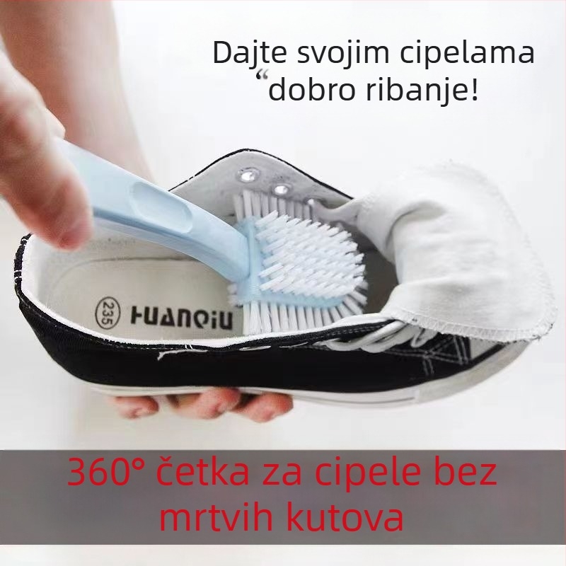Petostrana četka za cipele, kućanska četka s dugom ručkom za pranje cipela, posebna višenamjenska četka za čišćenje artefakata, svestrana četka za čišćenje bez mrtvog kuta