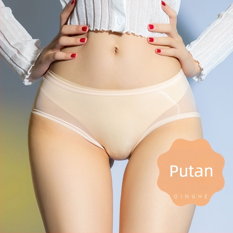 Masne ultra tanke bešavne bokserice za žene, sjajne seksi otvorene međunožje, svilenkaste prozirne gaćice, čarape, seksi donje rublje