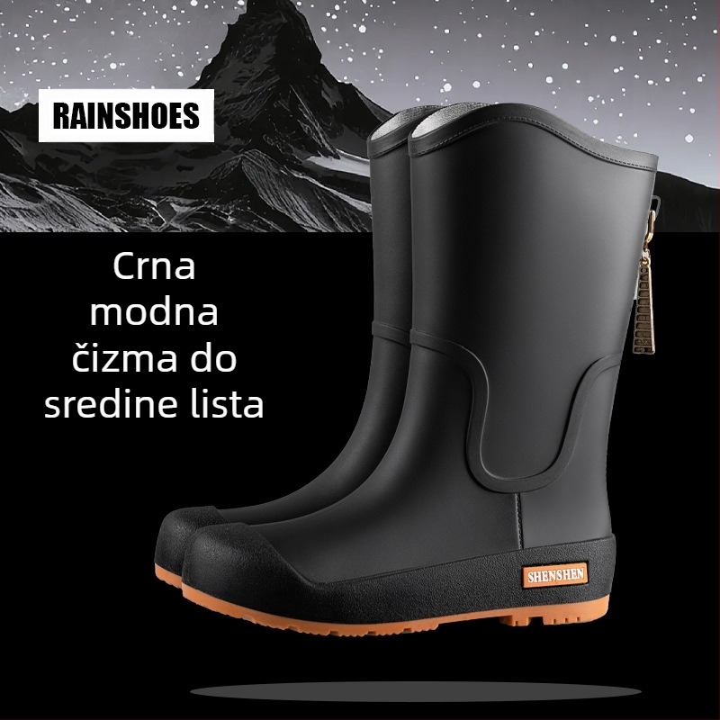Modni trendi kišne cipele za žene, vodootporne neklizajuće visoke kišne čizme za odrasle, kampiranje, rad, otporne na habanje gumene cipele, duge vodene cipele