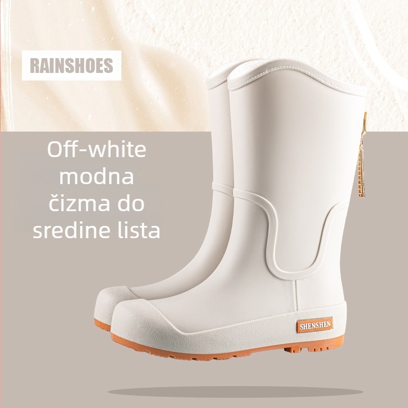 Modni trendi kišne cipele za žene, vodootporne neklizajuće visoke kišne čizme za odrasle, kampiranje, rad, otporne na habanje gumene cipele, duge vodene cipele