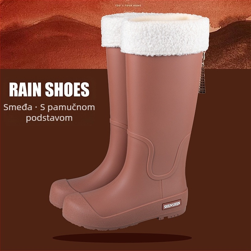 Modni trendi kišne cipele za žene, vodootporne neklizajuće visoke kišne čizme za odrasle, kampiranje, rad, otporne na habanje gumene cipele, duge vodene cipele