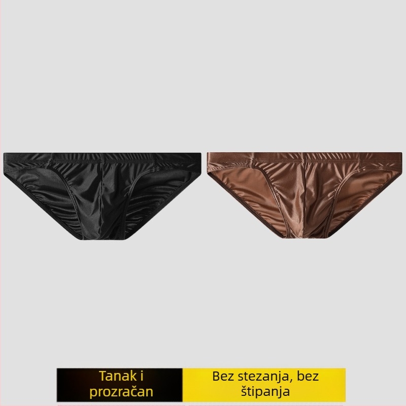 Nove satenske muške gaćice, dječje, ledeno svilene, U-konveksne ultra tanke seksi gaćice, jednodijelne hlačice za mlade muškarce