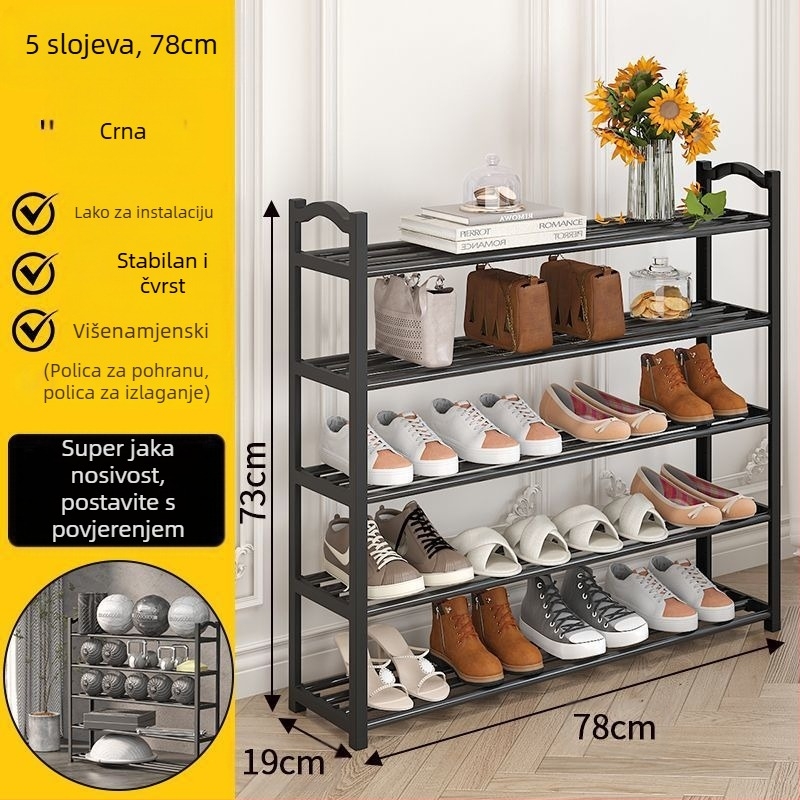 Stalak za cipele, višeslojni kućanski jednostavan ulaz za studentski dom, otporan na prašinu i jak, popularni stalak za pohranu cipela