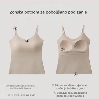 Dugi top popularnog stila s prekrasnim leđima za žene, ljetna fiksna košarica, bez žice, bešavna gornja odjeća, plus veličine