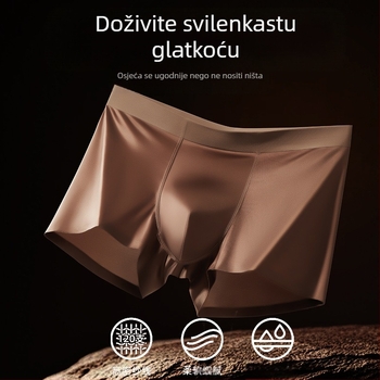 Popularno luksuzno muško donje rublje od ledene svile, antibakterijski unutarnji šav od svile duda, proizvođač muških bokserica bez osjećaja goloće