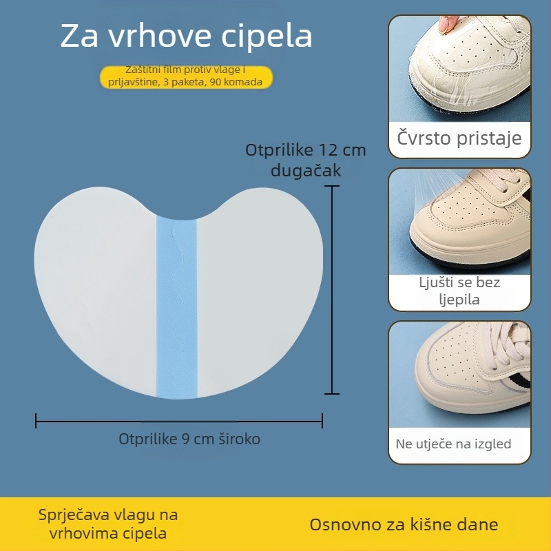 Gornja vodootporna naljepnica, folija za prste protiv vlage i prljavštine, zaštitna navlaka za cipele koja se ne mokri i otporna je na kišne dane, otporna na kišu, vlagu i habanje