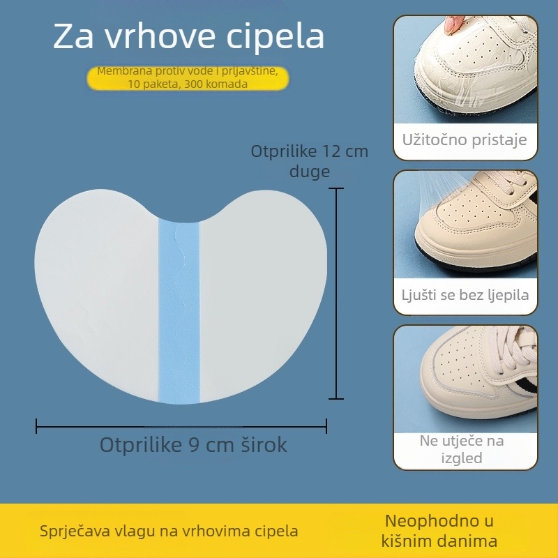 Gornja vodootporna naljepnica, folija za prste protiv vlage i prljavštine, zaštitna navlaka za cipele koja se ne mokri i otporna je na kišne dane, otporna na kišu, vlagu i habanje