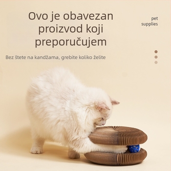 Magic Organ Mačja ploča za grebanje Sklopiva igračka za mačke sa zvonom Samoolakšanje Mačja kandža za brušenje Valoviti papir Mačje gnijezdo otporno na ogrebotine