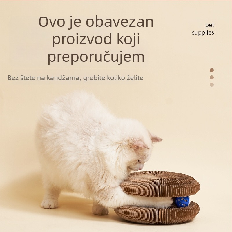 Magic Organ Mačja ploča za grebanje Sklopiva igračka za mačke sa zvonom Samoolakšanje Mačja kandža za brušenje Valoviti papir Mačje gnijezdo otporno na ogrebotine
