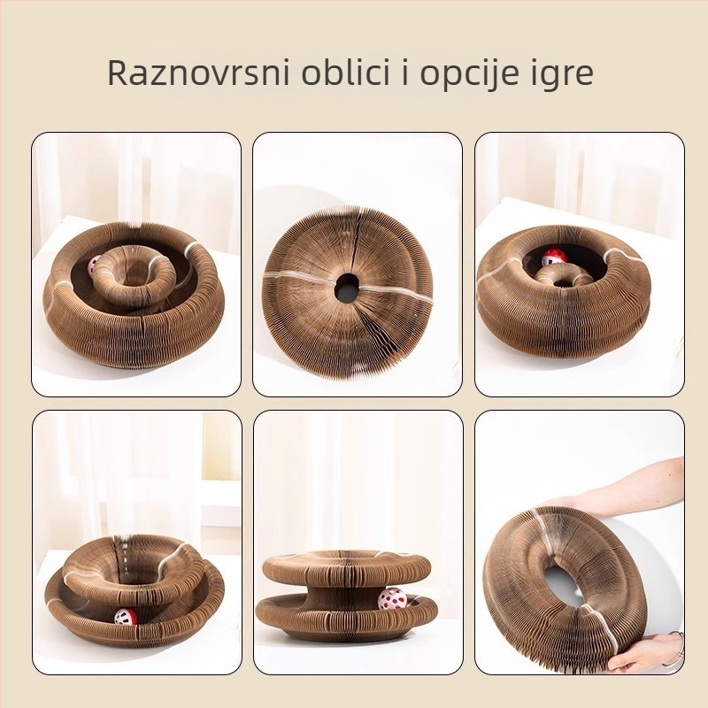 Magic Organ Mačja ploča za grebanje Sklopiva igračka za mačke sa zvonom Samoolakšanje Mačja kandža za brušenje Valoviti papir Mačje gnijezdo otporno na ogrebotine