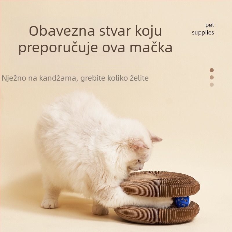Mačja grebalica s organima, transformirajuća igračka za mačke sa zvonom, mačja kandža za brušenje, okvir za penjanje od valovitog papira, samootporno na ogrebotine, gnijezdo za mačke