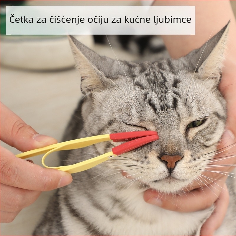 Četkica za suze kućnih ljubimaca, četkica za izmet očiju za mačke i pse, četkica za čvorove, kopča za čišćenje očiju, mekana četkica, ekskluzivno za Amazon