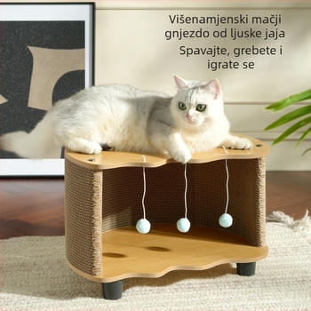 Nova daska za grebanje mačaka u obliku ljuske jajeta, mačje gnijezdo, integrirani stolić za kavu za dnevni boravak, univerzalna igračka otporna na habanje i prezriva za mačke