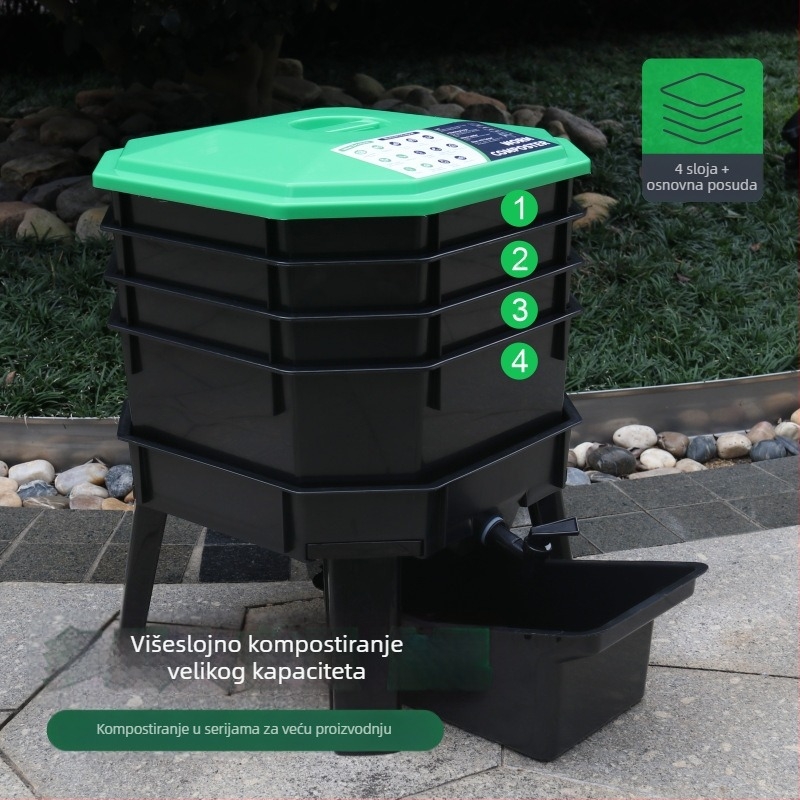 Kutija za uzgoj glista iz kućanstva preko granice, kuhinjski otpad, gnojivo za gliste, kanta za kompost za gliste, višenamjenski pladanj, kutija za uzgoj glista