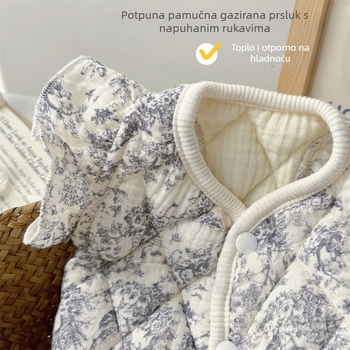 Odjeća za kućne ljubimce, Pamučni kaput za mačke, Prsluk od pamučne gaze, Odjeća za pse i mačke malih veličina, Kućna odjeća, Čisti pamuk