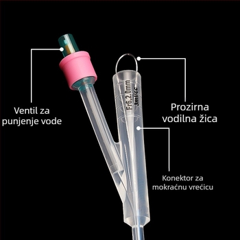 Silikonski kateter za jednokratnu upotrebu za kućne ljubimce, dvostruki lumen, za pse s vrećicom za sjenu i vrećicom za mokrenje za pse, drenažna vrećica