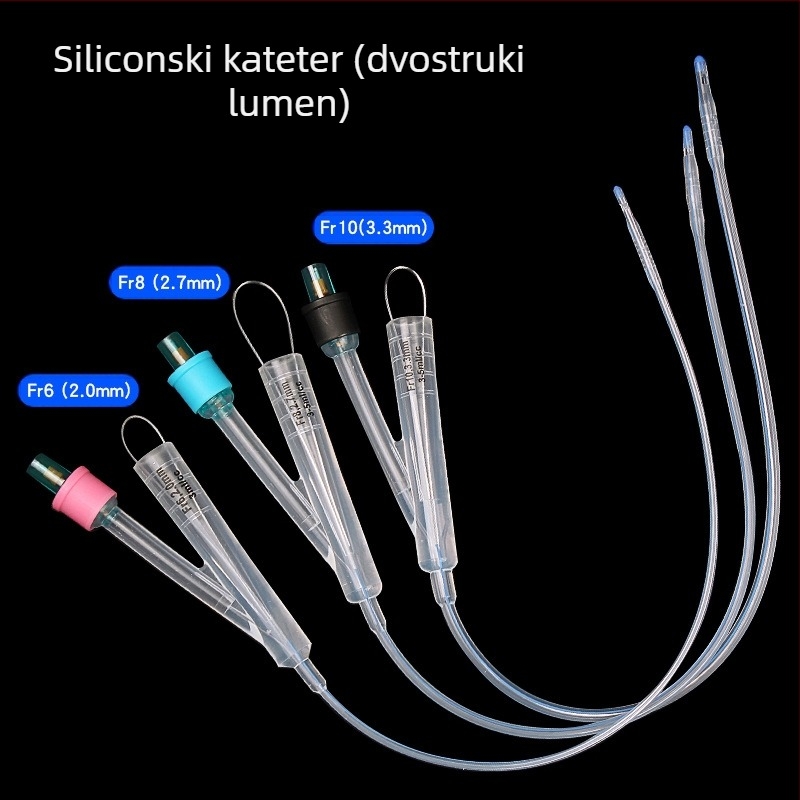 Silikonski kateter za jednokratnu upotrebu za kućne ljubimce, dvostruki lumen, za pse s vrećicom za sjenu i vrećicom za mokrenje za pse, drenažna vrećica