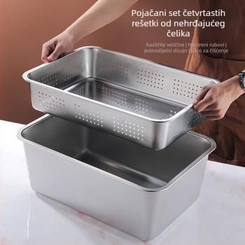 Nehrđajući čelik s ravnim dnom, kvadratni pladanj, komercijalni pravokutni pladanj, produbljivanje, bušenje, kvadratni umivaonik, odvodni umivaonik, umivaonik za prženo povrće