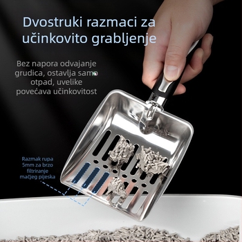 Prekogranična lopata za mačji posip lopata za mačji posip od nehrđajućeg čelika lopata za mačji posip dezodorans za čišćenje tvornica veleprodaja potrepština za kućne ljubimce