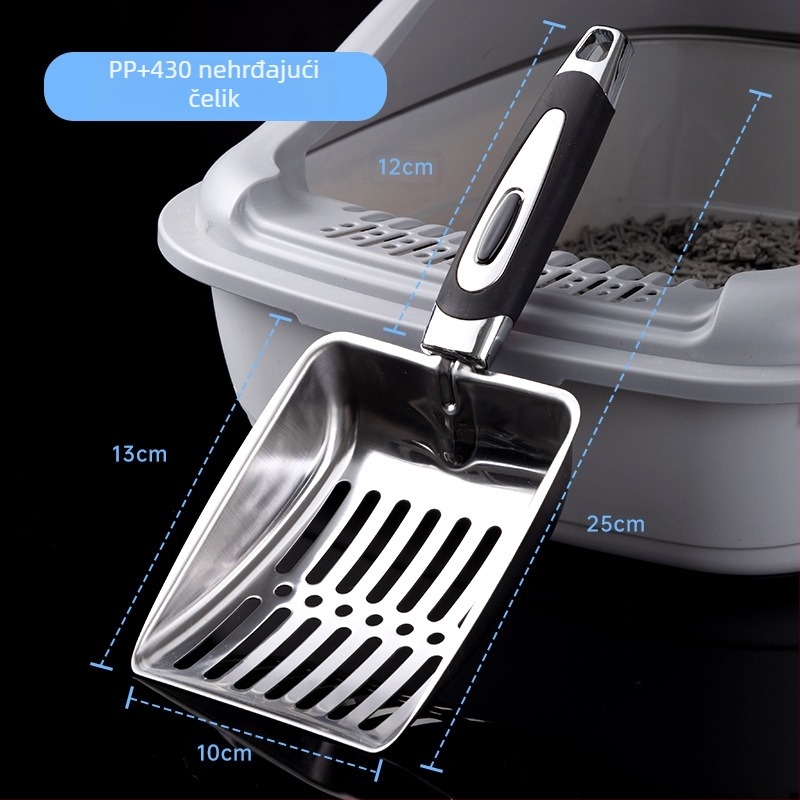 Prekogranična lopata za mačji posip lopata za mačji posip od nehrđajućeg čelika lopata za mačji posip dezodorans za čišćenje tvornica veleprodaja potrepština za kućne ljubimce