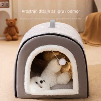 Kennel Four Seasons univerzalni uklonjivi i perivi zimski topli krevet za pse, tip kućice, zimska kućica za pse, mačje gnijezdo, oprema za male pse.