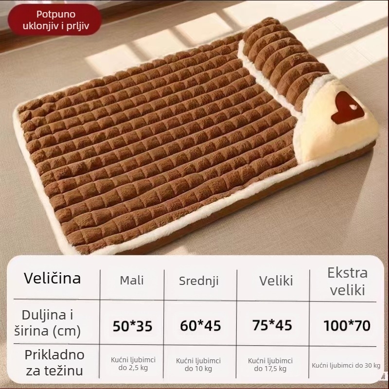 Prostirka za spavanje za mačke i pse, dostupna uklonjiva i periva prostirka za uzgajivače, univerzalni krevet za kućne ljubimce Four Seasons, zimska topla prostirka za spavanje za mačke