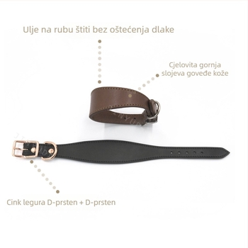 Proširena zaštitna ogrlica od fine kože za pse, ogrlica za kućne ljubimce, ogrlica za pse protiv hrtova