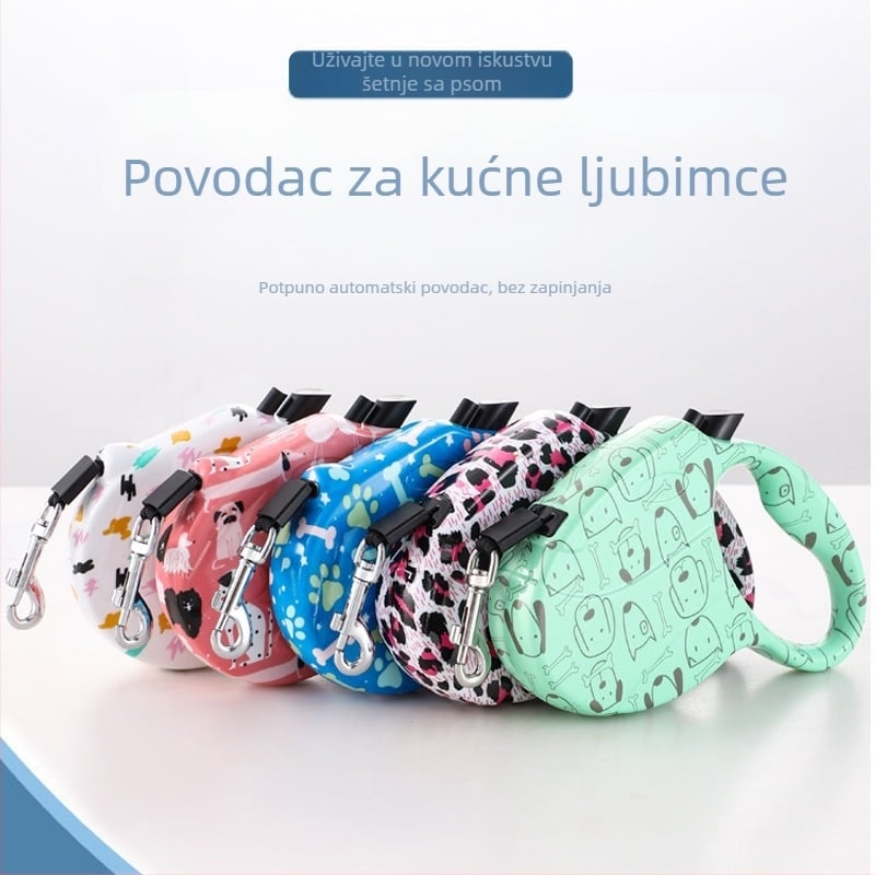 Prekogranična automatska uvlačiva uzica za kućne ljubimce, automatska uvlačiva uzica za pse, nova uzica za šetanje pasa, uzica za pse, uzica za kućne ljubimce