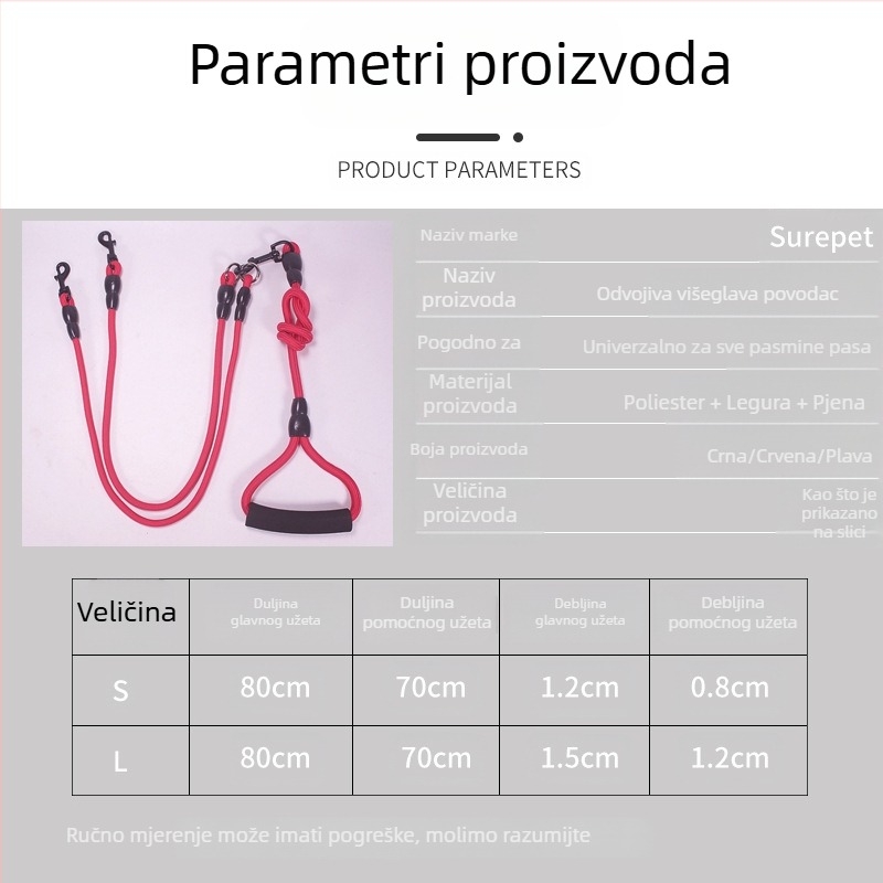 Odvojiva uzica za dva psa s jednim povlačenjem, dvije uzice, dvoglava uzica za hodanje pasa, lanac za pse, plišani zlatni retriver, pribor za male i velike pse