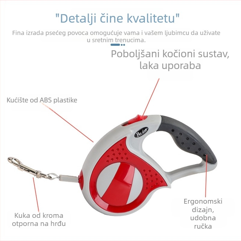 Uže za vuču kućnih ljubimaca s automatskim uvlačenjem, uže za vuču pasa, protueksplozivno uže za šetanje pasa, lanac za pse, vuča za mačke