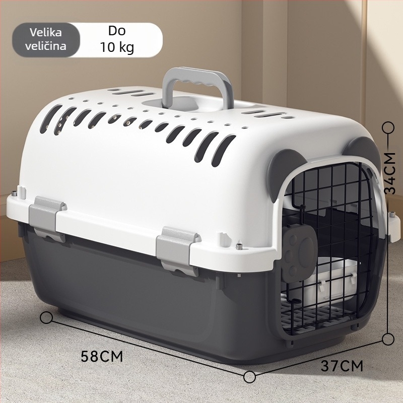 Jednostavna crna osnovna kutija za zrak United Airlinesa s velikim prostorom za prozračivanje, kutija za mačke i pse, veleprodaja opreme za kućne ljubimce