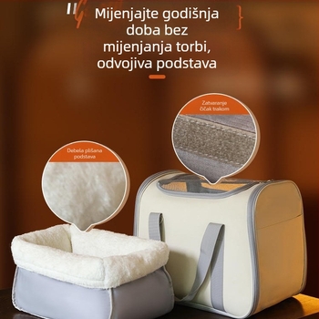 Torba za mačke, prijenosni ruksak, torba za rame, zimska vanjska topla torba za mačke s flis podstavom, dvostruka upotreba, torba za mačje gnijezdo za kućne ljubimce