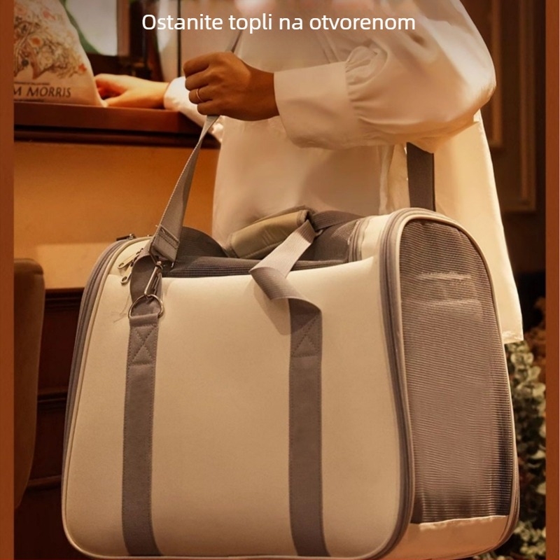 Torba za mačke, prijenosni ruksak, torba za rame, zimska vanjska topla torba za mačke s flis podstavom, dvostruka upotreba, torba za mačje gnijezdo za kućne ljubimce