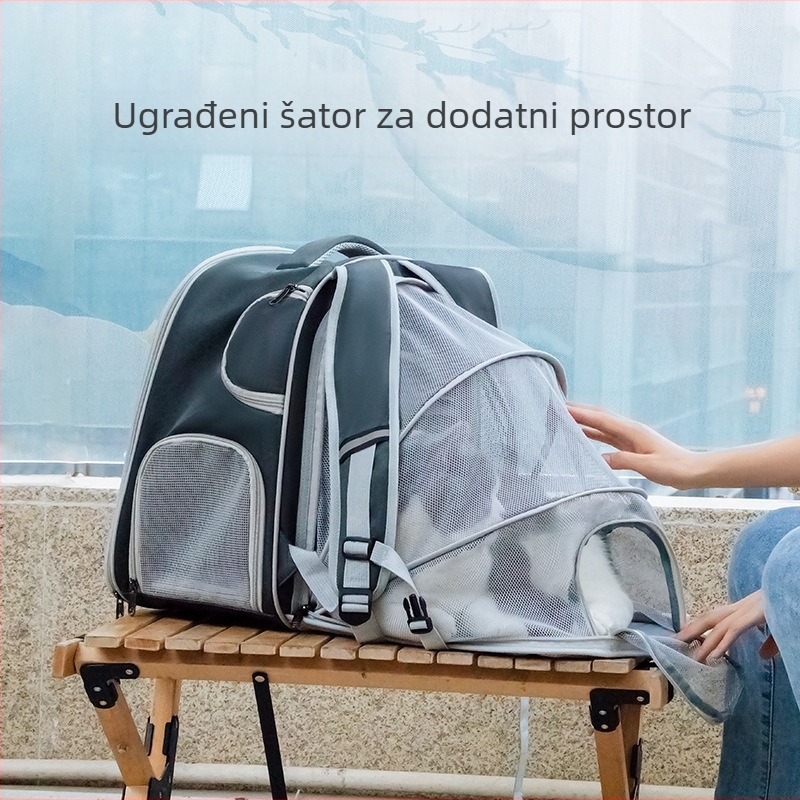 Torba za mačke, izlazna, prijenosna, proširiva, prozračna, velikog kapaciteta, ruksak za pse, kavez za mačke, šator