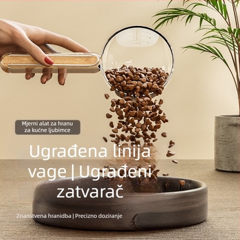 Nova drvena drška za žlicu za mačju hranu, žlica za mačju hranu s kopčom za mačke i pse, lopata za hranu, žlica za pseću hranu, pribor za kućne ljubimce