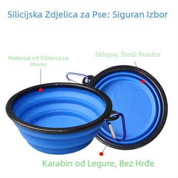 Amazon Velika Mala TPE Sklopiva Silikonska Zdjela za Kućne Ljubimce Zdjela za Pse Prijenosna Zdjela za Pse Sklopiva Zdjela za Kućne Ljubimce