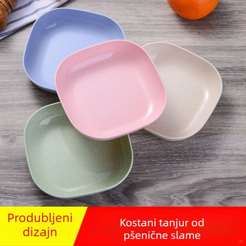 Posuda za pljuvanje kostiju Kućanska posuda za kostiju Kreativna plastična posuda Mala posuda s bazom Blagovaonski stol u japanskom stilu Pšenična slama