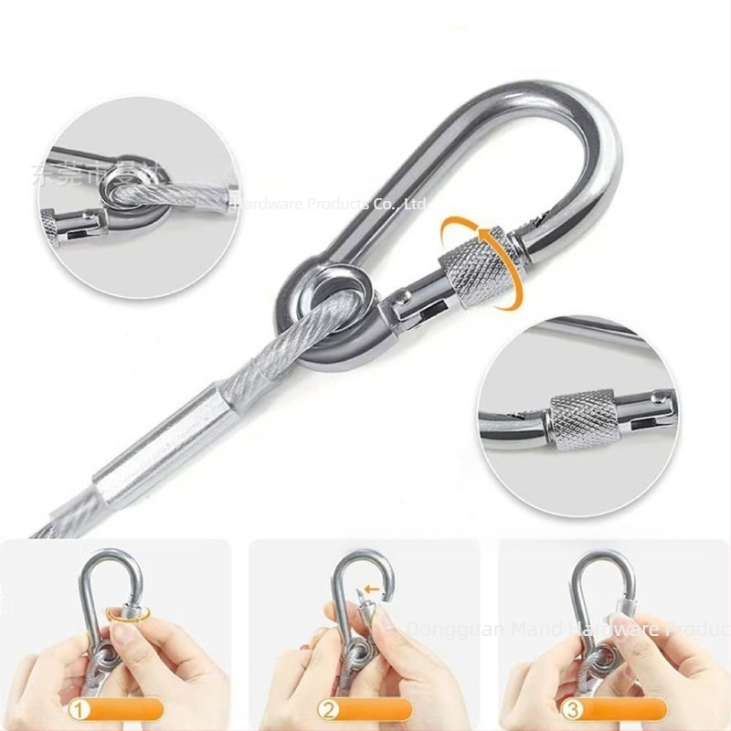 Gumom obloženo debelo čelično uže za vuču kućnih ljubimaca s kopčom za matice za pse, otporno na ugrize na otvorenom užetu za kućne ljubimce